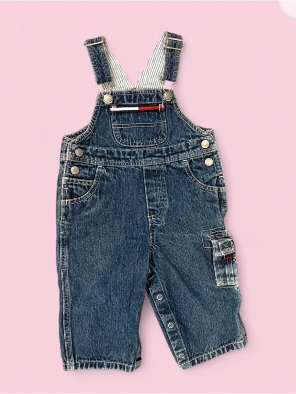 Vintage Y2K (2003) Tommy Hilfiger Denim Cargo Overalls sz 6-12m